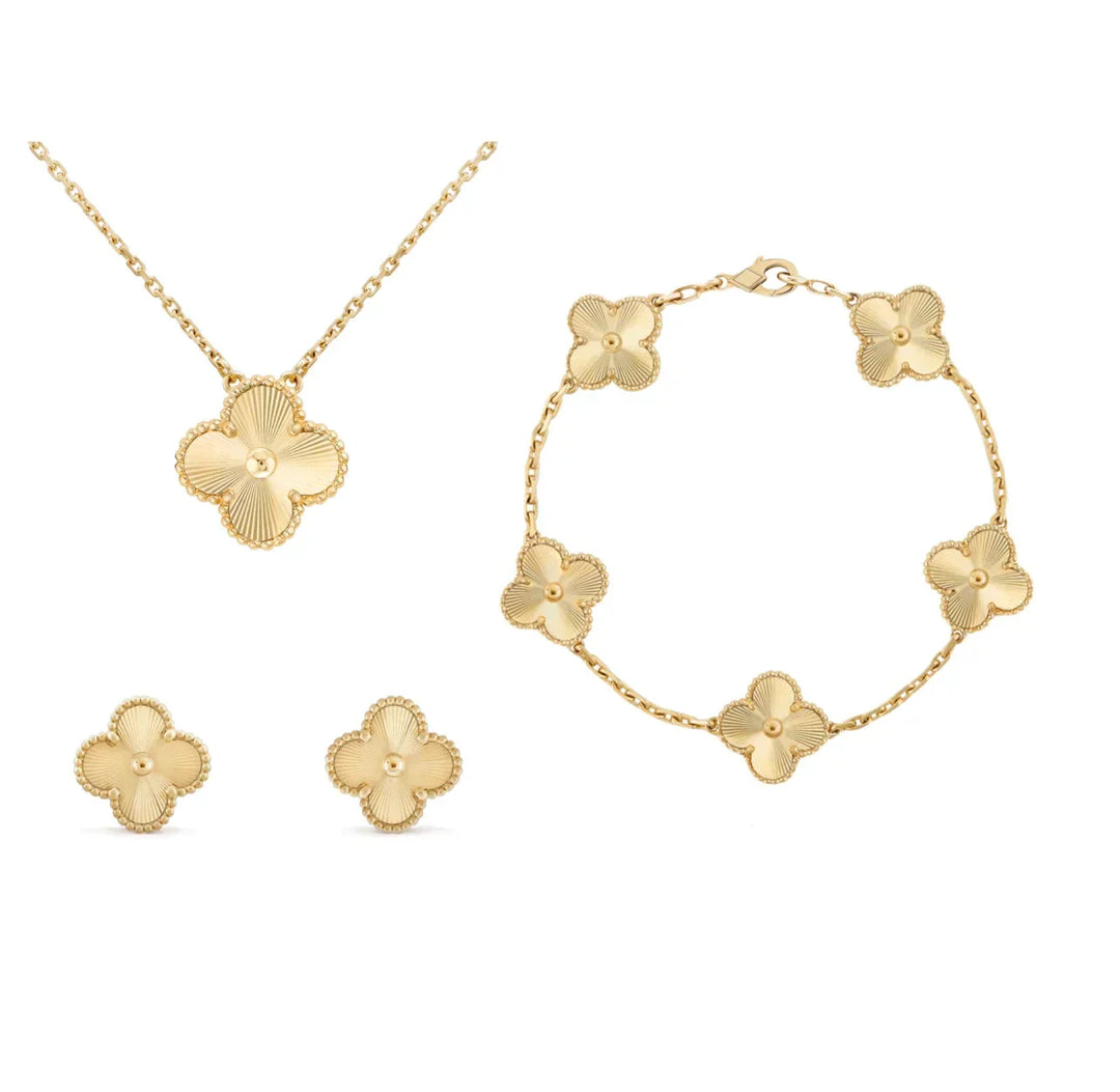 Parure trèfle hypoallergénique pour femme, bijoux en acier inoxydable, collier, bracelet, BO.