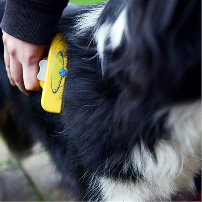 Peigne anti-puces et lentes pour chiens et chats, dents arrondies, design ergonomique, toilettage efficace et doux.