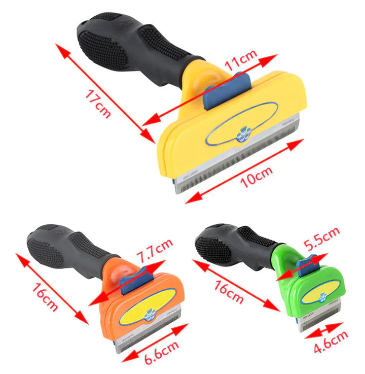 Peigne anti-puces et lentes pour chiens et chats, dents arrondies, design ergonomique, toilettage efficace et doux.