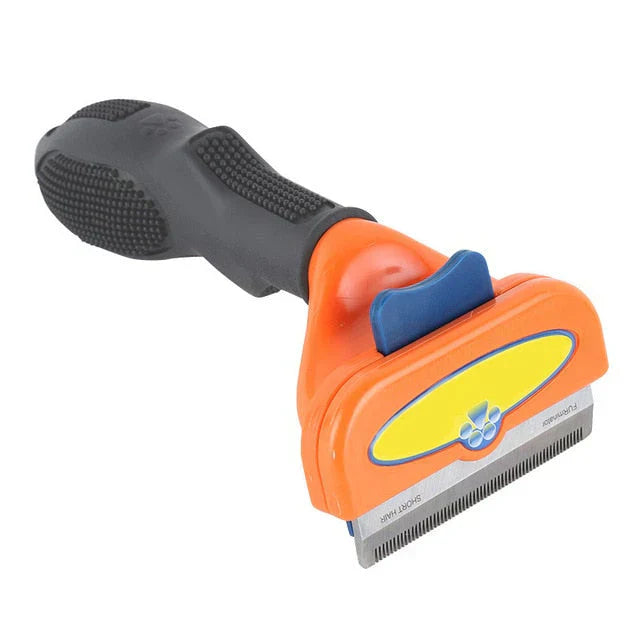Peigne anti-puces et lentes pour chiens et chats, dents arrondies, design ergonomique, toilettage efficace et doux.