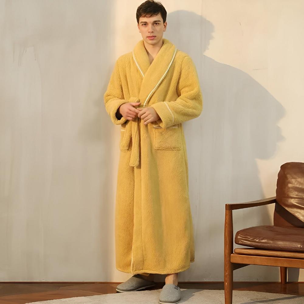Peignoir kimono unisexe en sherpa polaire, doux au toucher et très chaud pour l'hiver.