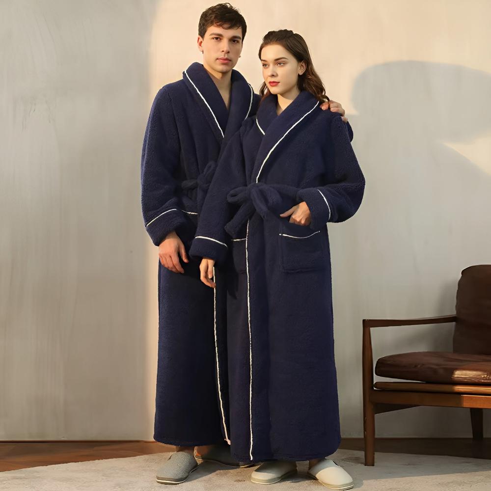 Peignoir de chambre unisexe, en sherpa doux et chaud, pour des moments de détente à la maison.