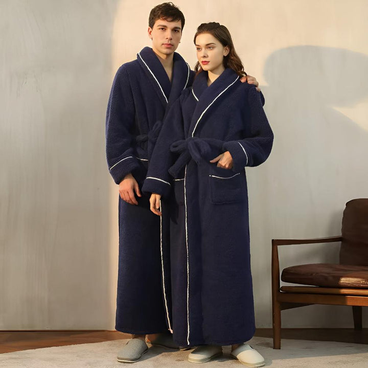 Peignoir de chambre unisexe, en sherpa doux et chaud, pour des moments de détente à la maison.