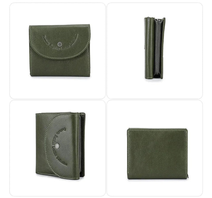 Petit porte-cartes élégant en cuir véritable rose poudré, un accessoire discret et chic.