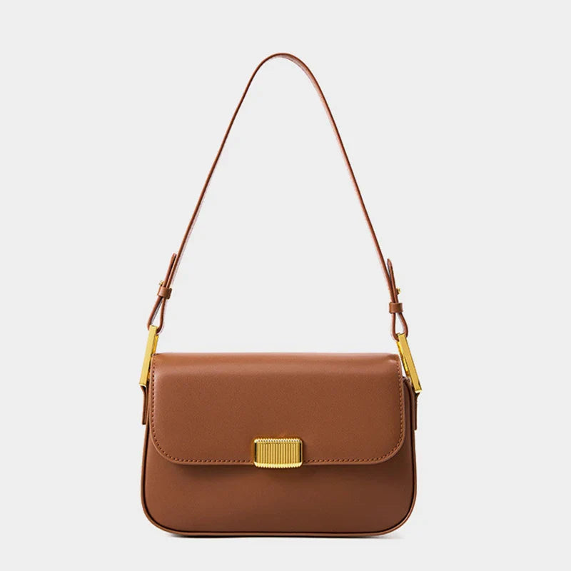 Sac à main en cuir fendu pour femme avec bandoulière, design sophistiqué et intemporel