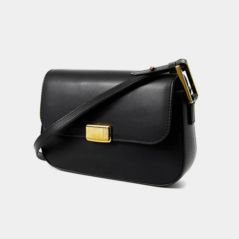 Sac croisé de luxe en cuir fendu pour femme, bandoulière ajustable, look contemporain