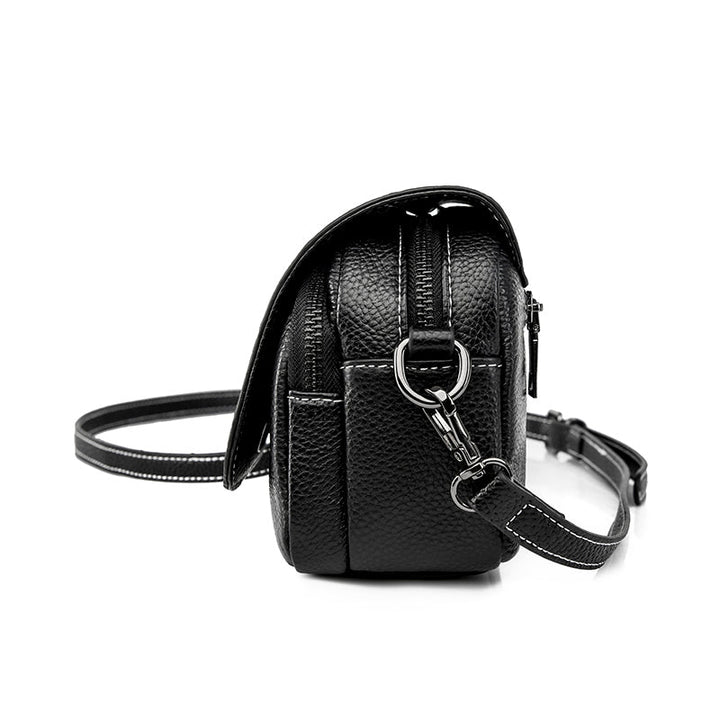 Sac bandoulière noir pour femmes, design élégant et compact, parfait pour le quotidien