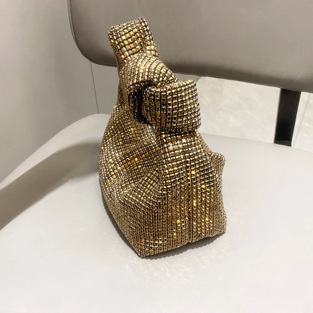 Petit sac de soirée scintillant, pochette brillante avec strass pour femmes, élégant et stylé