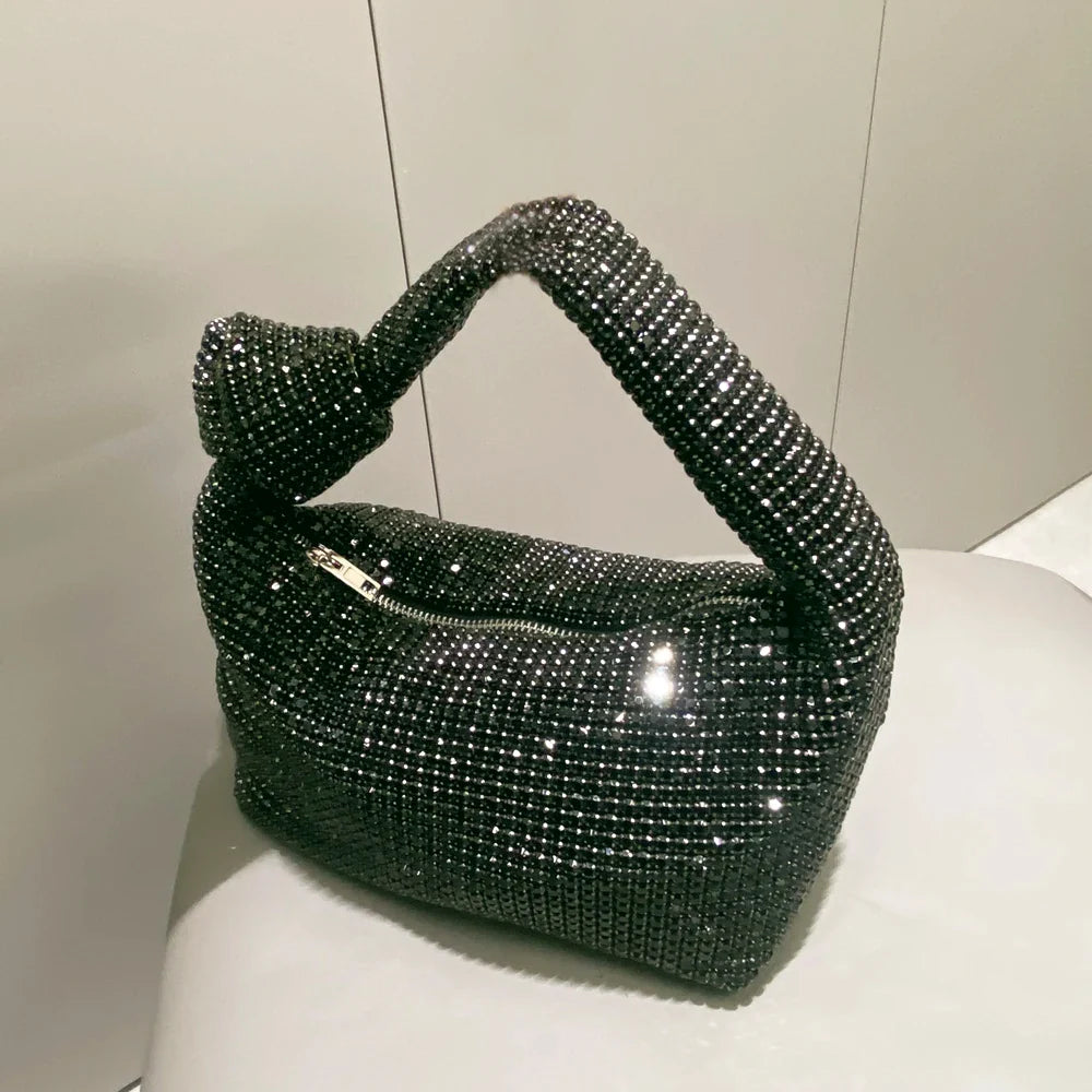 Pochette de soirée scintillante pour femmes, sac à main orné de strass, accessoire de fête chic
