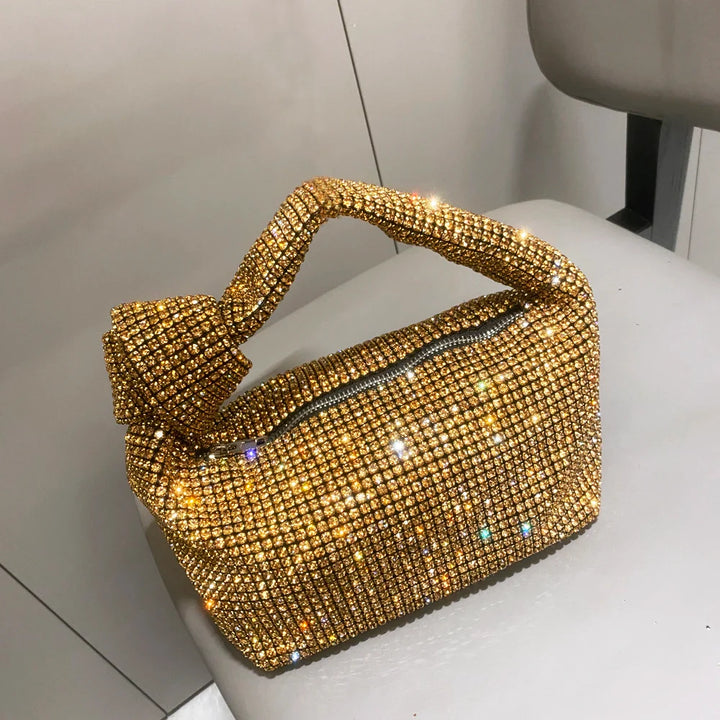 Sac de soirée élégant pour femme, petite pochette brillante avec strass, parfait pour un mariage