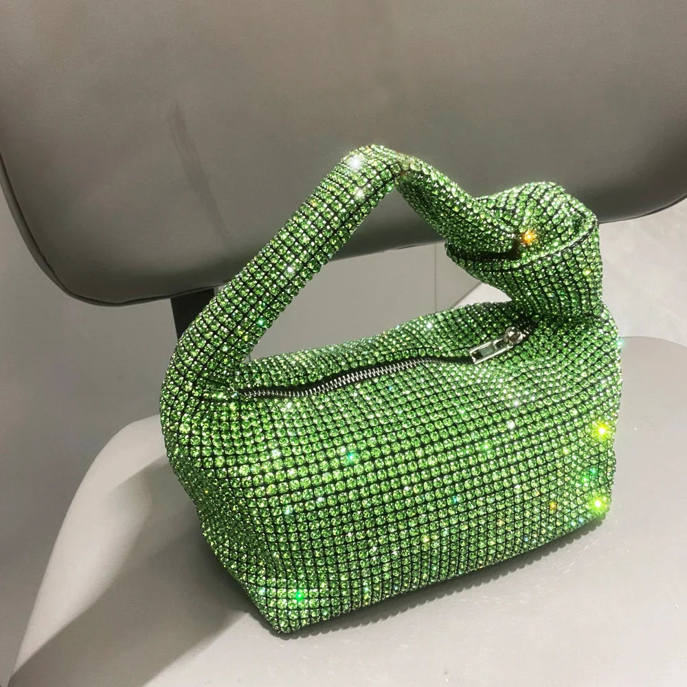 Sac de soirée chic et scintillant pour femme, petite pochette ornée de strass, accessoire de fête