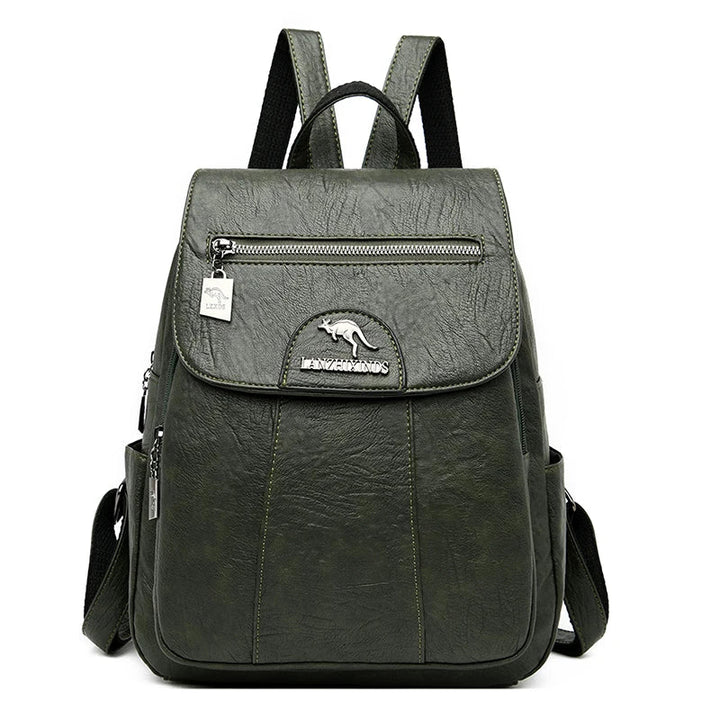 Élégant sac à dos pour femme en polyuréthane, un accessoire de mode compact et pratique.