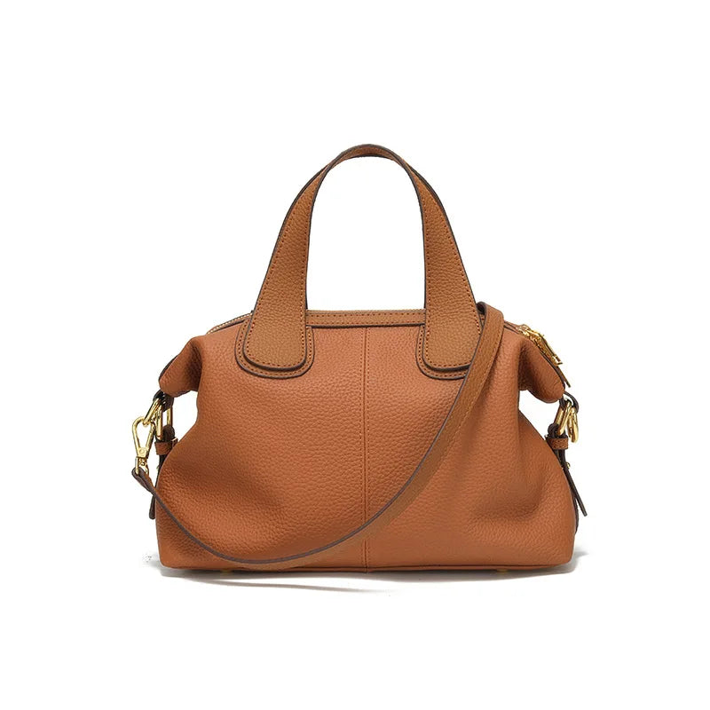 Petit sac à main femme moderne, bandoulière, en cuir fendu gris beige, un indispensable polyvalent.