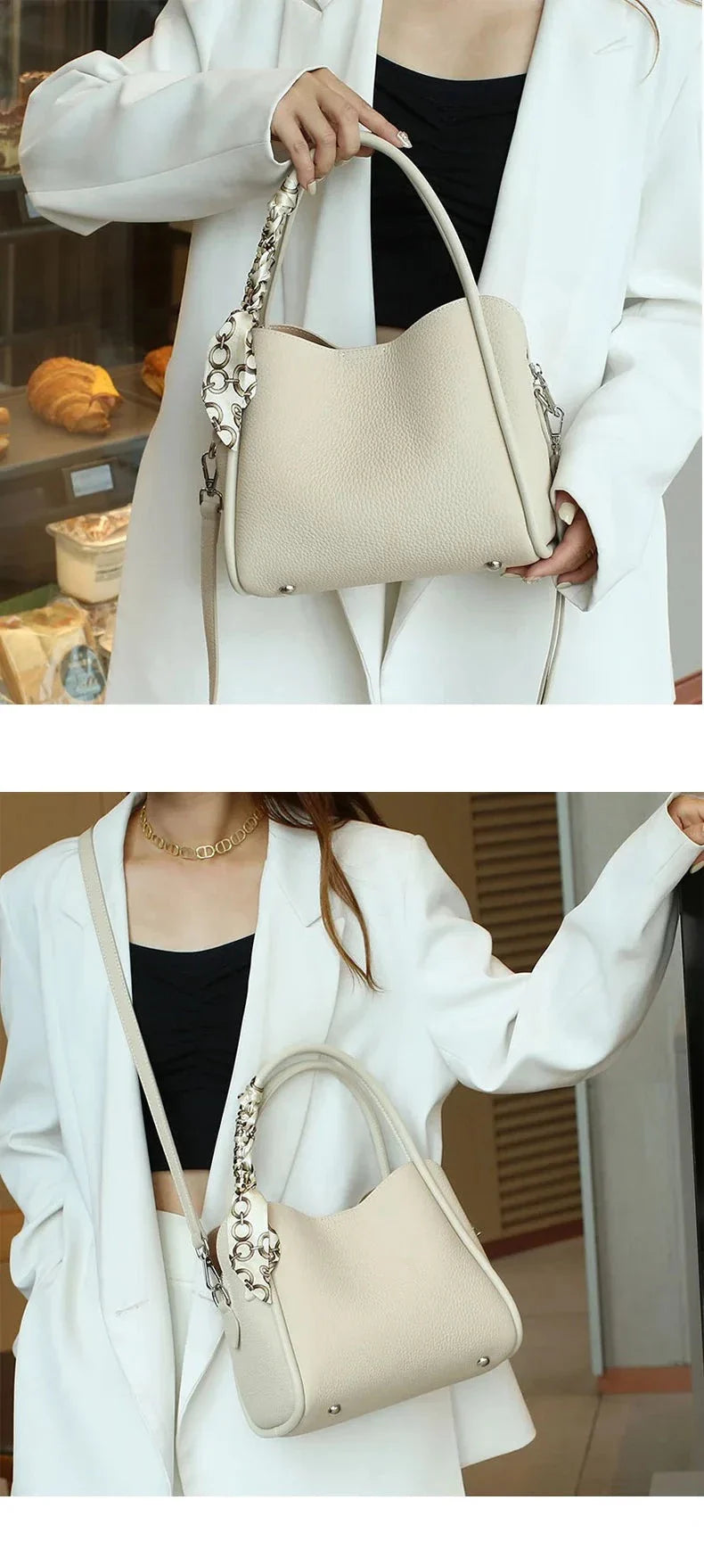Sac bandoulière élégant pour femmes, en cuir véritable italien. Petit, chic et parfait pour toute occasion.