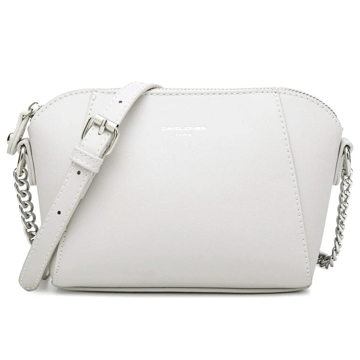 Sac à bandoulière chic pour femme, cuir PU souple, design minimaliste, couleur crème.