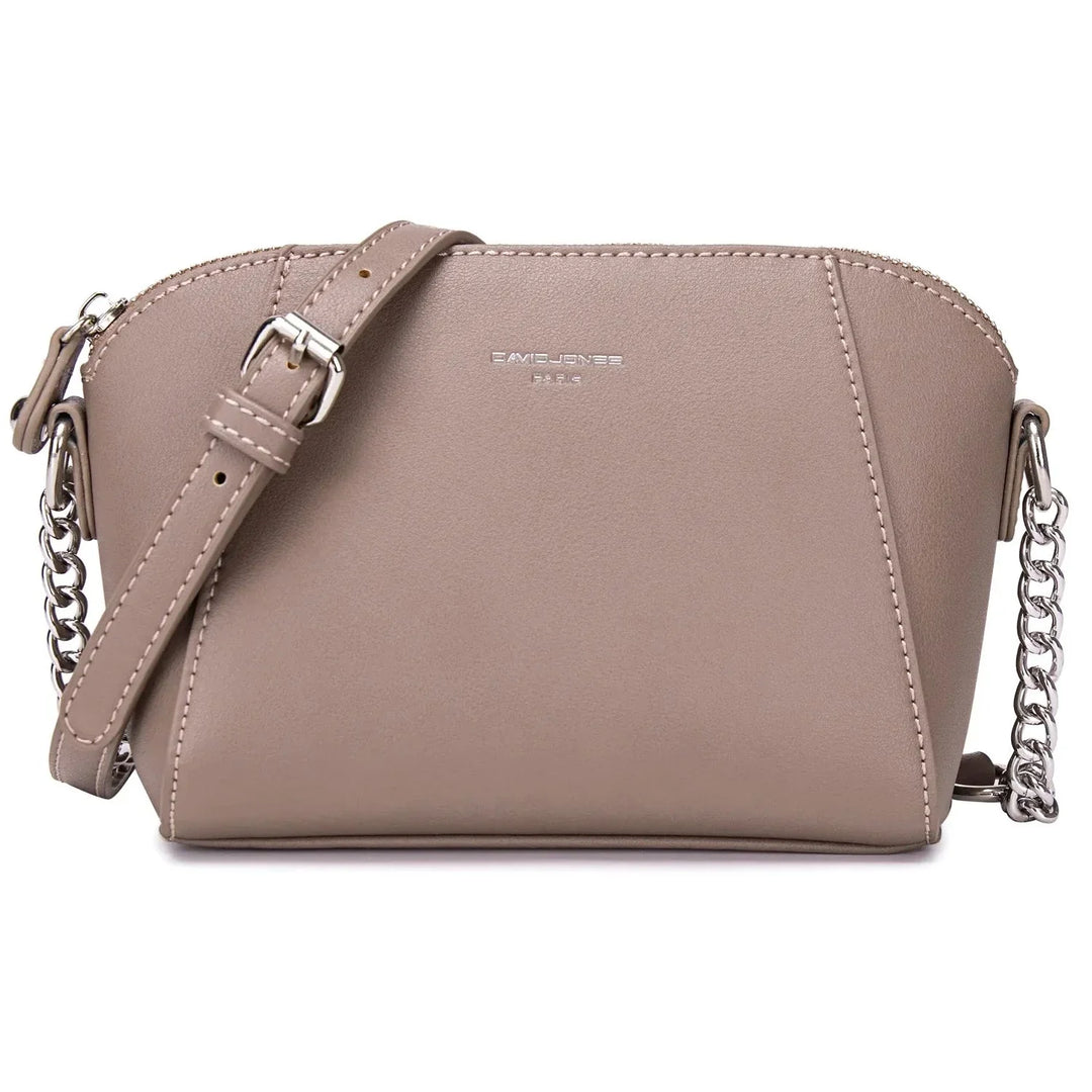 Sac à main bandoulière femme polyvalent, petit format, bandoulière amovible, couleur marron.