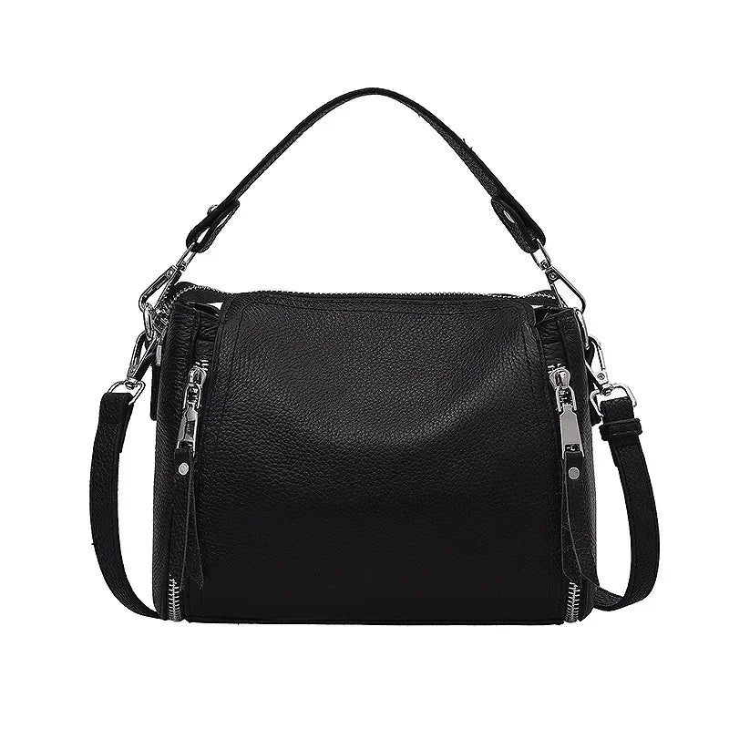 Petit sac à main noir élégant en cuir PU pour femmes, idéal pour usage quotidien et compléter votre tenue chic.