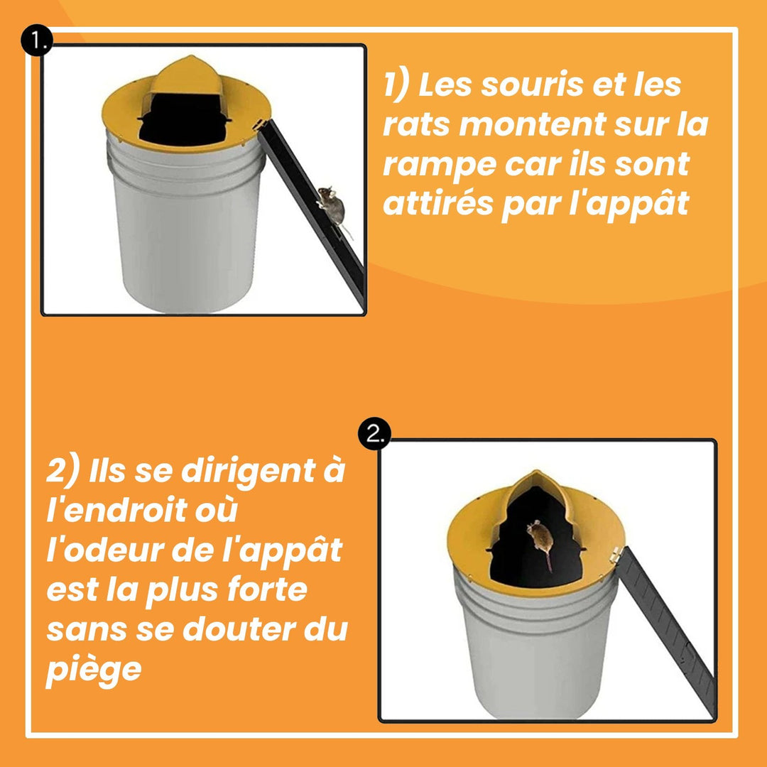 Piège à rats sûr et efficace. Capture multiple, sans poison.  Design discret et facile à utiliser.