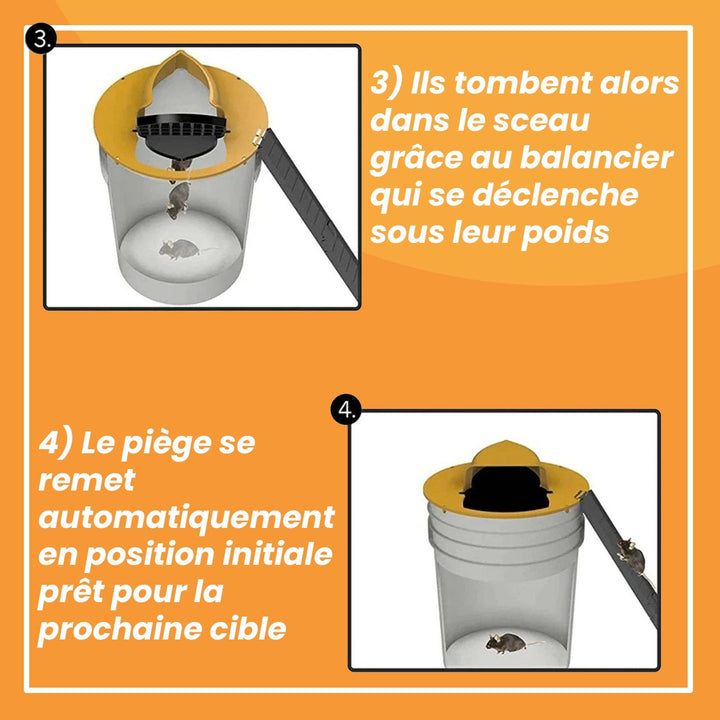 Piège à rats sûr et efficace. Capture multiple, sans poison.  Design discret et facile à utiliser.