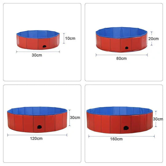 Piscine pliable pour chien, rafraîchissante et robuste. Idéale jardin extérieur.  Facile à ranger.