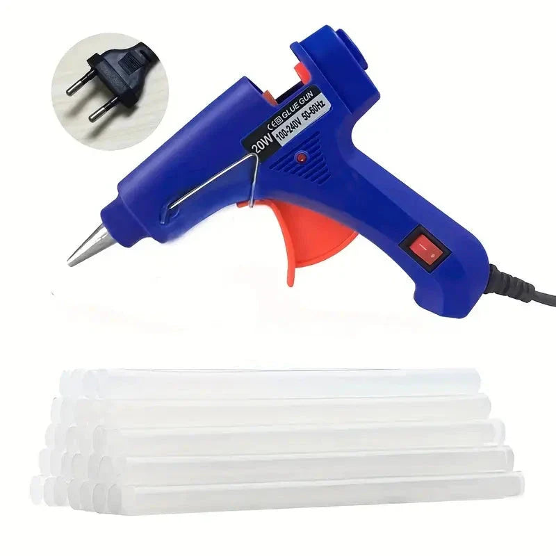 Pistolet à colle 20W, ergonomique, DIY.  Chauffe rapide, précision assurée. Idéal pour loisirs créatifs.