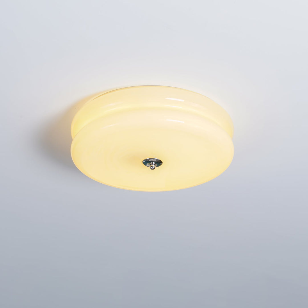 "Plafonnier Art Déco Vintage élégant avec design géométrique, en fer et verre, pour un éclairage chic et luxueux."