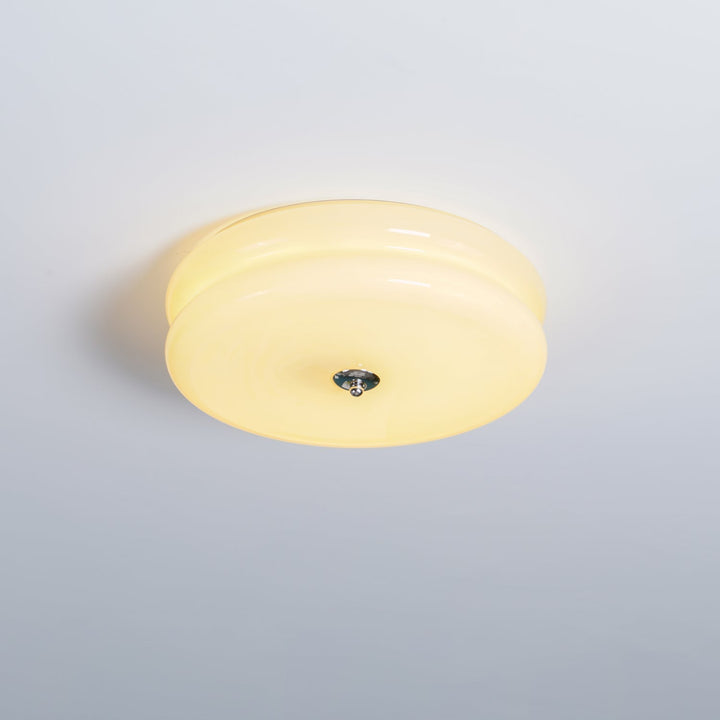 "Plafonnier Art Déco Vintage élégant avec design géométrique, en fer et verre, pour un éclairage chic et luxueux."