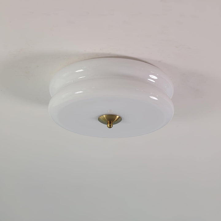 "Plafonnier Art Déco Vintage élégant avec design géométrique, en fer et verre, pour un éclairage chic et luxueux."