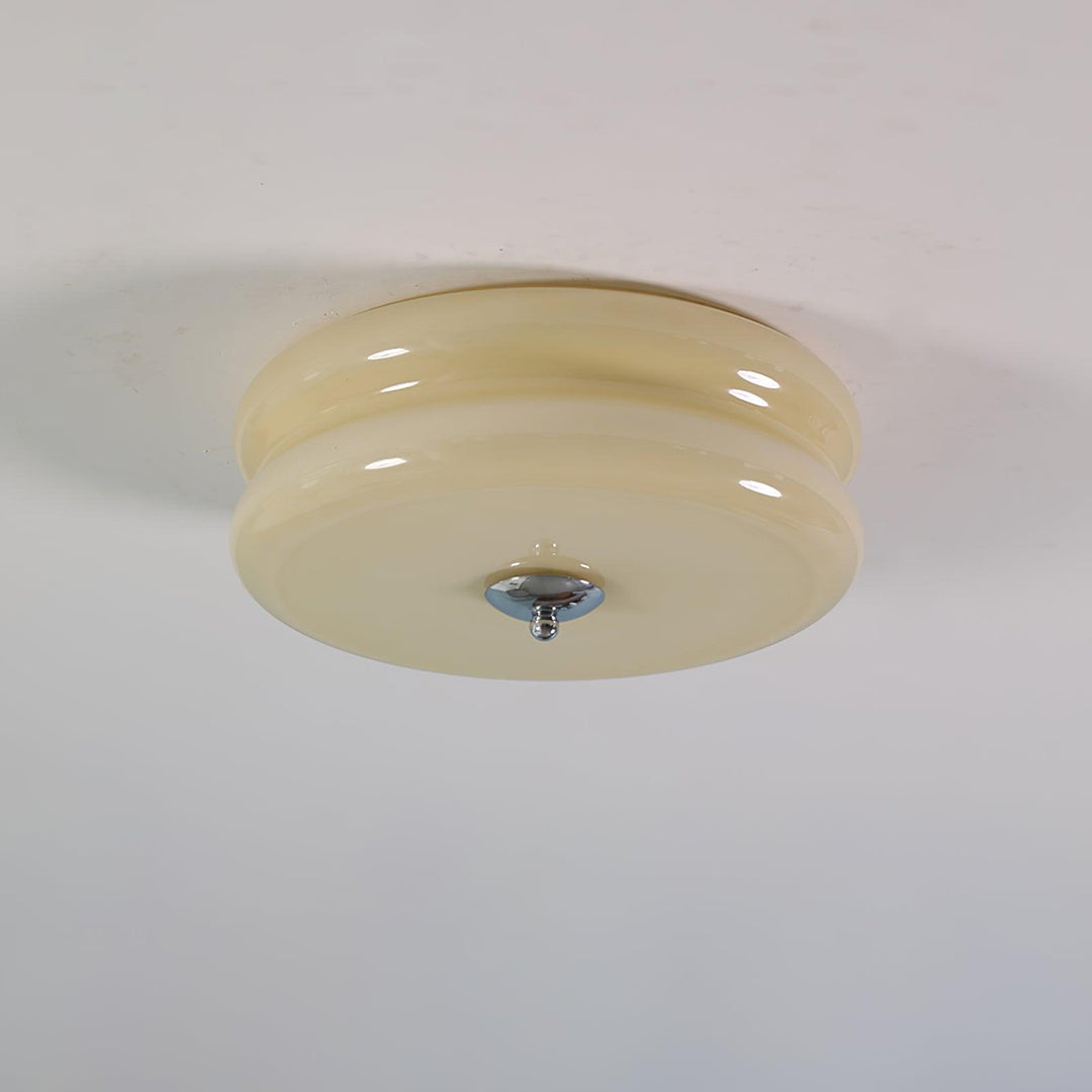 "Plafonnier Art Déco Vintage élégant avec design géométrique, en fer et verre, pour un éclairage chic et luxueux."