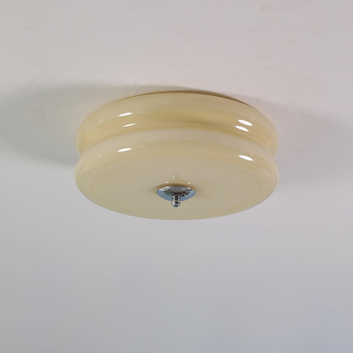 "Plafonnier Art Déco Vintage élégant avec design géométrique, en fer et verre, pour un éclairage chic et luxueux."