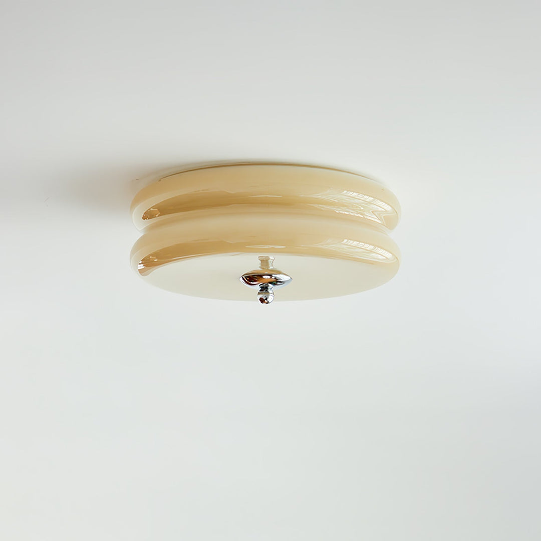"Plafonnier Art Déco Vintage élégant avec design géométrique, en fer et verre, pour un éclairage chic et luxueux."