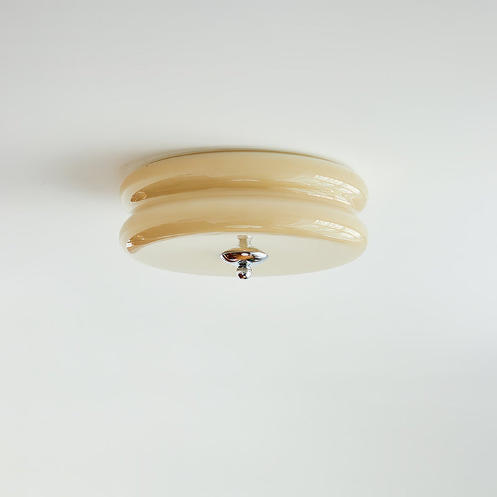 "Plafonnier Art Déco Vintage élégant avec design géométrique, en fer et verre, pour un éclairage chic et luxueux."