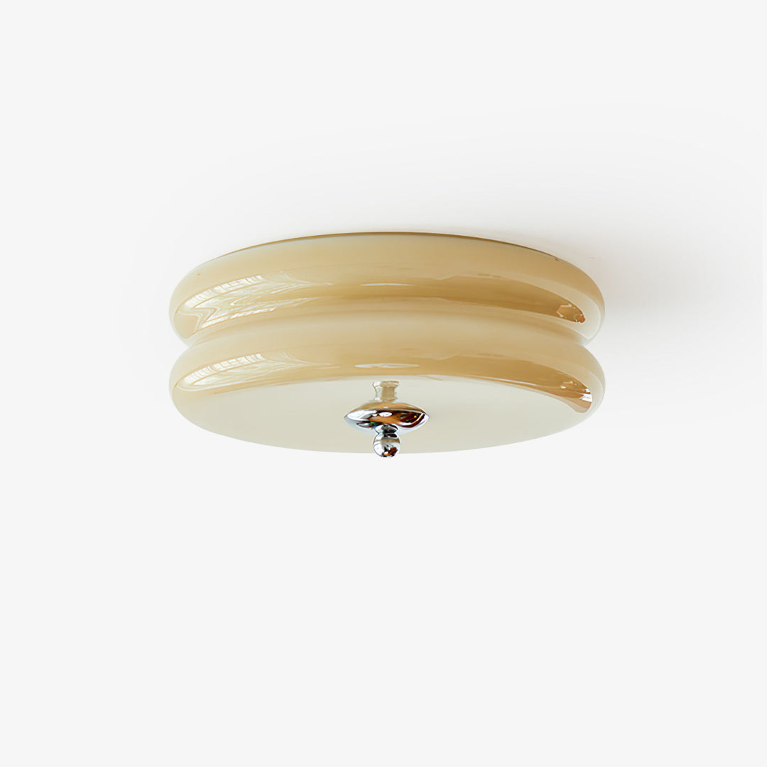 "Plafonnier Art Déco Vintage élégant avec design géométrique, en fer et verre, pour un éclairage chic et luxueux."