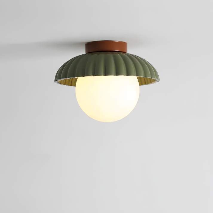 Plafonnier élégant fer et verre.  Éclairage intérieur, design moderne, ambiance chaleureuse.