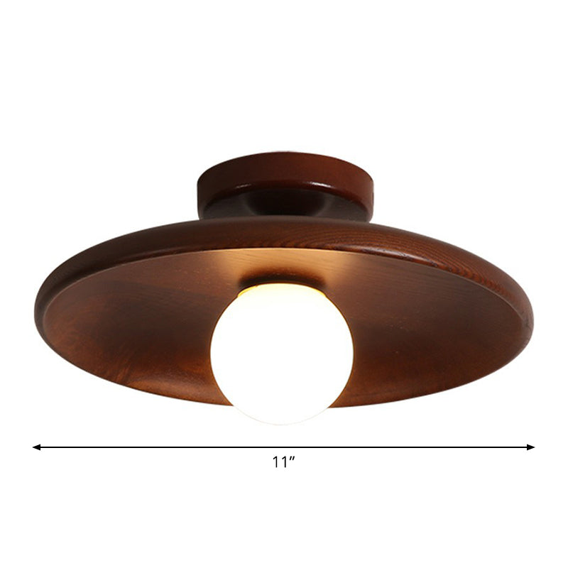 "Plafonnier en bois minimaliste, forme incurvée douce, lumière LED, design moderne pour salon ou bureau."