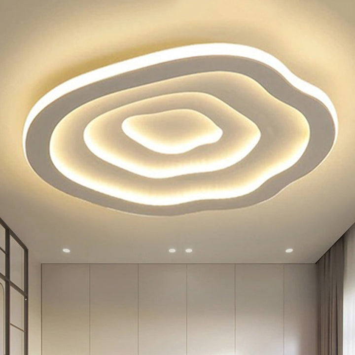 Plafonnier LED design ondulé, moderne, dimmable.  Éclairage blanc chaud/froid. Salon, chambre.