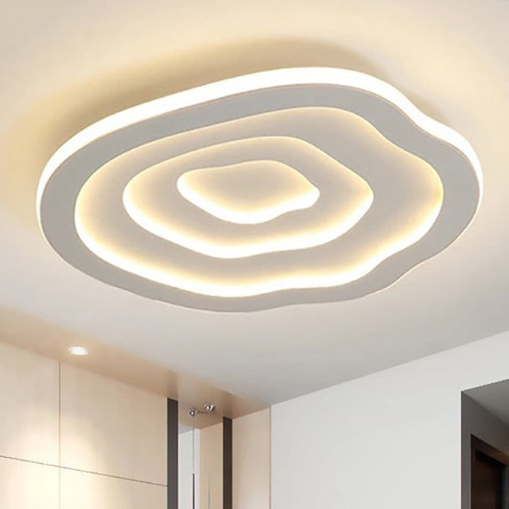 Plafonnier LED design ondulé, moderne, dimmable.  Éclairage blanc chaud/froid. Salon, chambre.