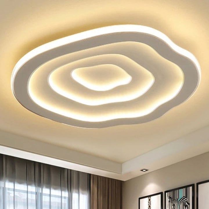 Plafonnier LED design ondulé, moderne, dimmable.  Éclairage blanc chaud/froid. Salon, chambre.