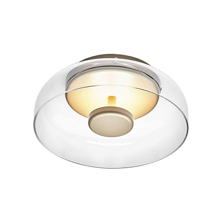 Plafonnier LED moderne, éclairage entrée. Design élégant en verre, lumière chaleureuse.
