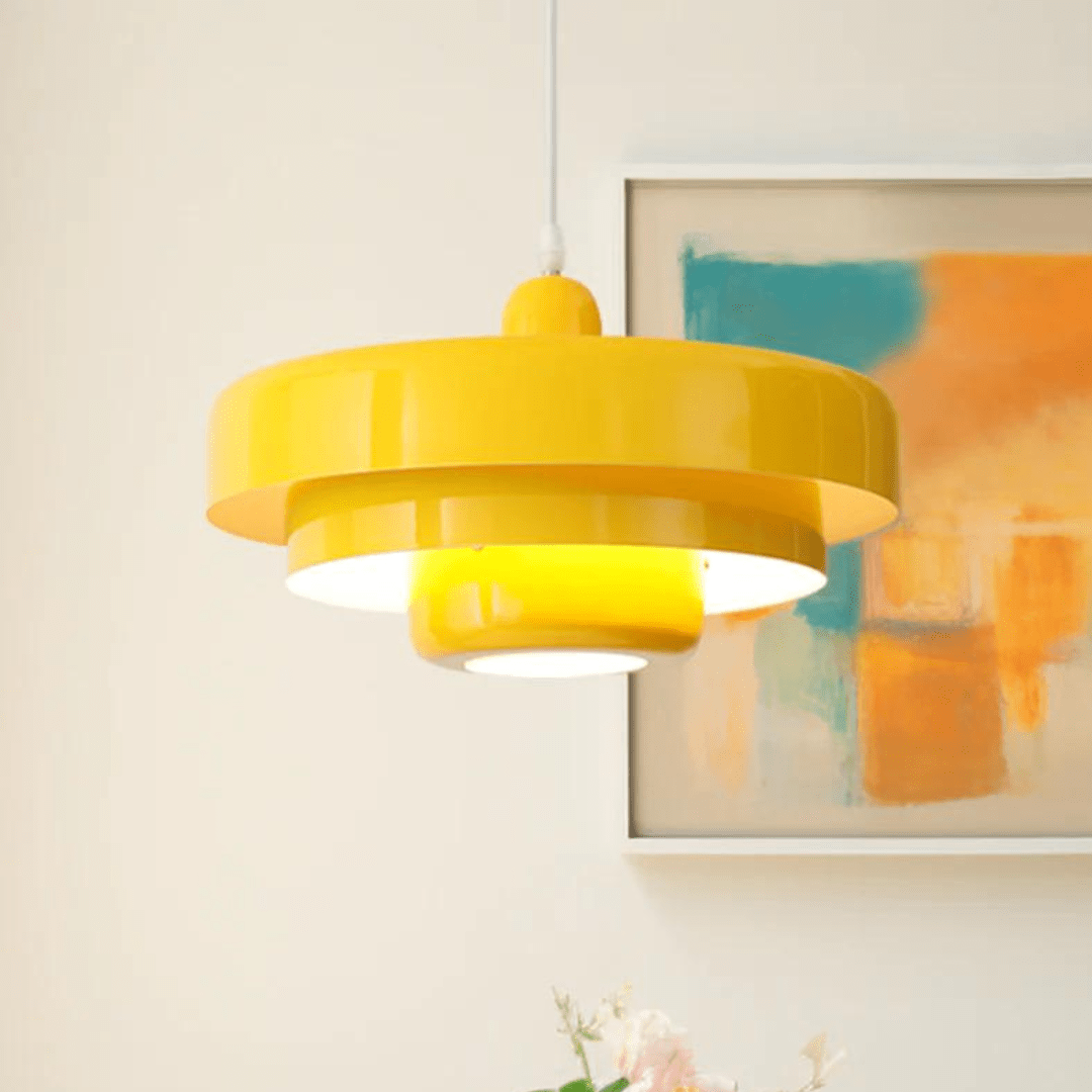 Plafonnier LED vintage, éclairage rétro chic. Design élégant, métal, lumière douce.  Idéal salon, salle à manger.