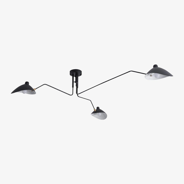 Plafonnier moderne à bras ajustable en métal noir, design élégant et épuré, pour éclairage directionnel contemporain.