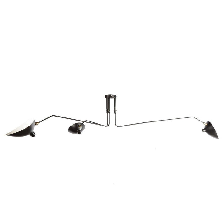Plafonnier moderne à bras ajustable en métal noir, design élégant et épuré, pour éclairage directionnel contemporain.