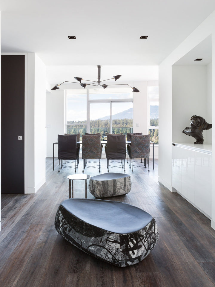 Plafonnier moderne à bras ajustable en métal noir, design élégant et épuré, pour éclairage directionnel contemporain.