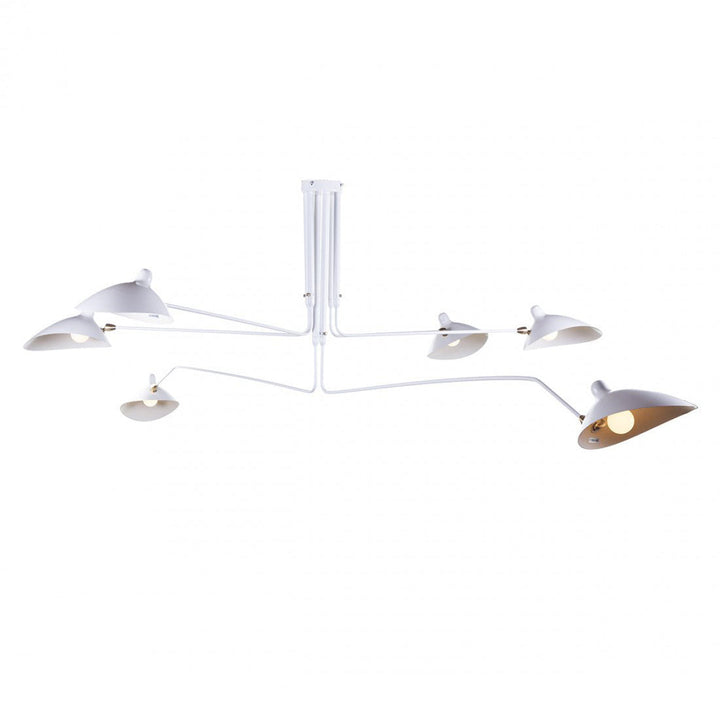 Plafonnier moderne à bras ajustable en métal noir, design élégant et épuré, pour éclairage directionnel contemporain.