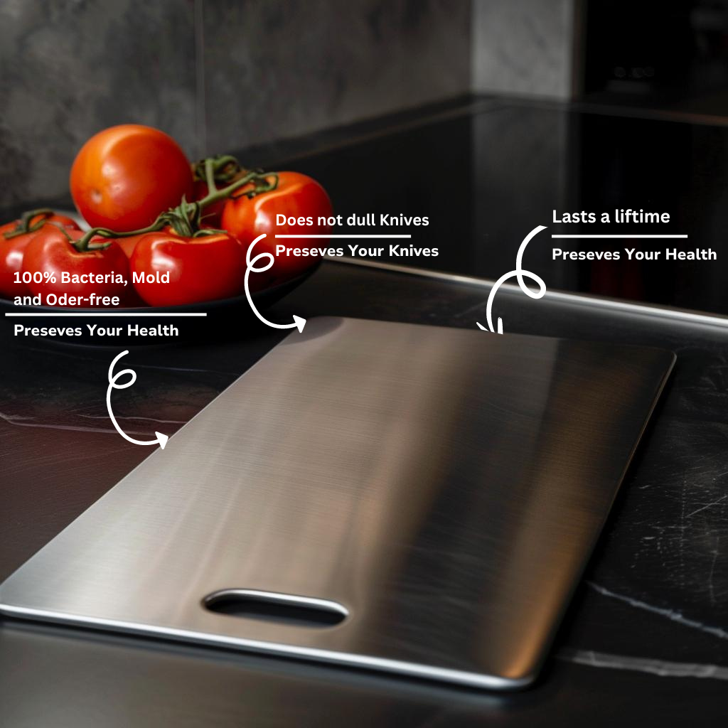 Planche à découper antibactérienne, hygiénique et durable.  Surface lisse, résistante aux taches et aux odeurs.
