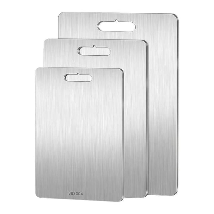 Planche à découper titane, robuste et hygiénique.  Surface lisse, design moderne pour cuisine.