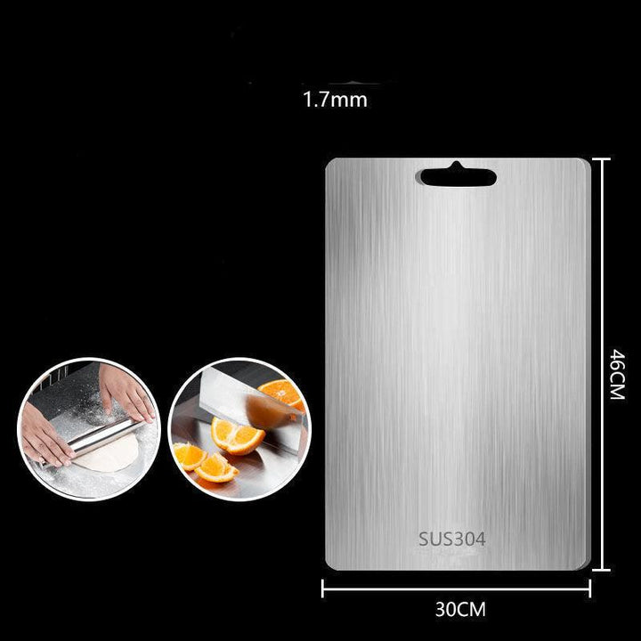 Planche à découper titane, robuste et hygiénique.  Surface lisse, design moderne pour cuisine.