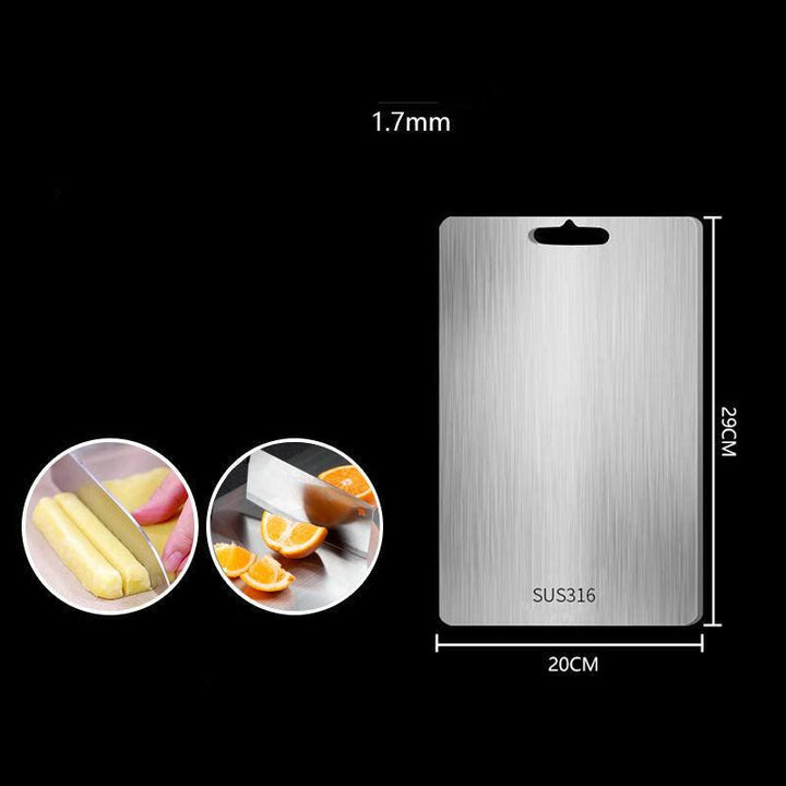 Planche à découper titane, robuste et hygiénique.  Surface lisse, design moderne pour cuisine.
