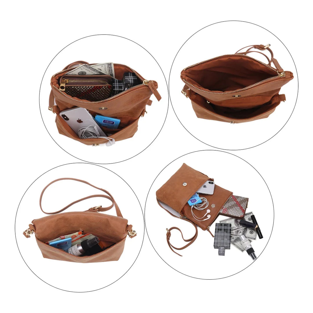 Sac à main femme, type pochette bandoulière. En similicuir, chic et parfaitement fonctionnel.