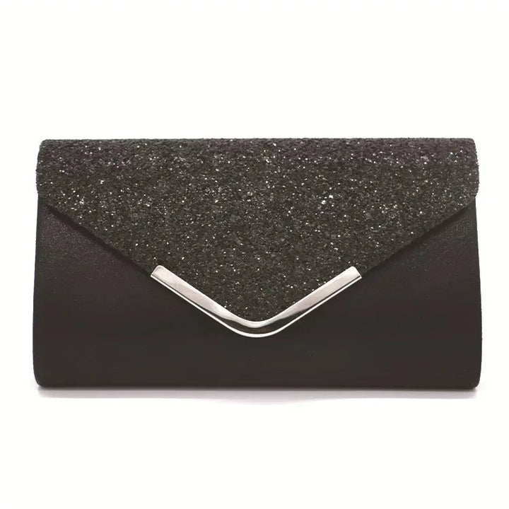Pochette de mariage scintillante au design élégant pour femme, accessoire de soirée chic.